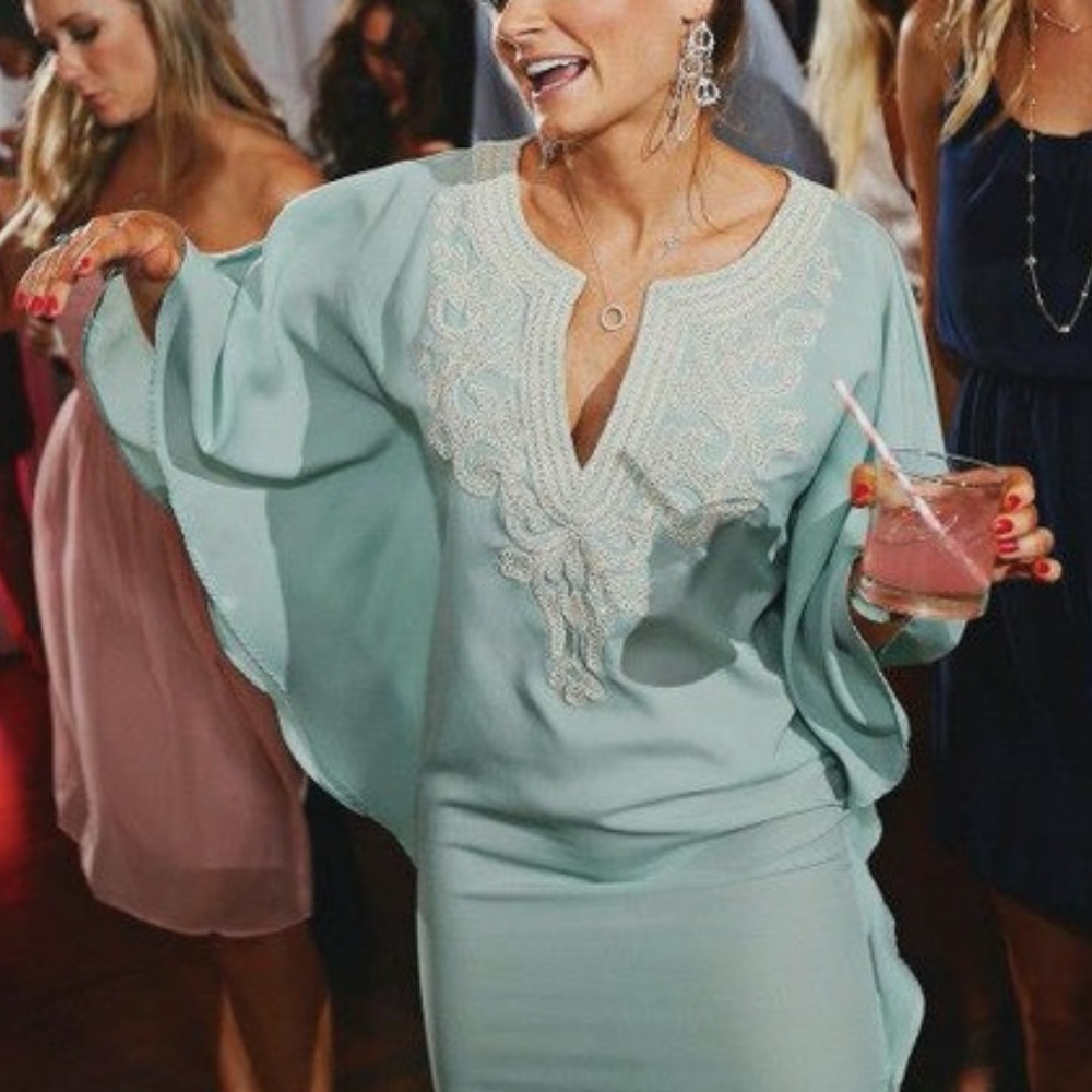 Guess Marciano embroidered butterfly sleeve dress